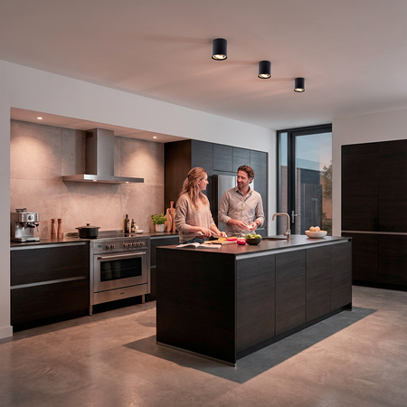 Oprawa Natynkowa HALOGENOWA Spot Tuba Ruchoma GU10 Okrągła Czarno-Złota 84mm AMAT-M LUMILED