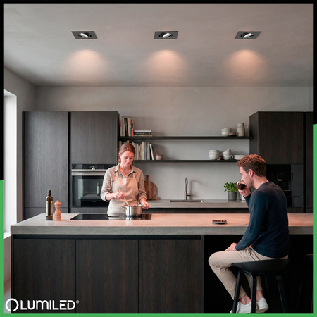 Oprawa Halogenowa Podtynkowa Ruchoma Kwadratowa Czarna GU10 MR16 VENTUS Lumiled