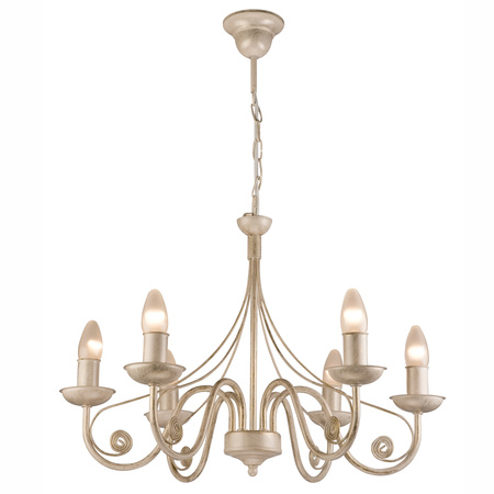 Lampa Wisząca Sufitowa DONATO 6xE14 Żyrandol Biała Klasyczna LM-6.29 Lamkur