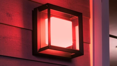 Kinkiet Ogrodowy LED Lampa Zewnętrzna Elewacyjna 15.2W 1140lm IP44 White and Color Ambiance RGB + TW Czarna Inteligentna SMART Zigbee Bluetooth Econic Philips HUE