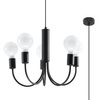 Lampa Sufitowa Wisząca Zwis 5x E27 Żyrandol Nieregularna Czarna Nowoczesna Piccolo Sollux
