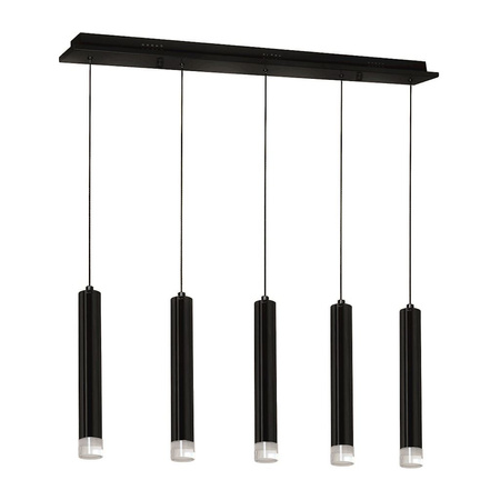 Lampa wisząca CARBON tuba 5X5W LED czarna IP20 Metal i akryl styl nowoczesny minimalistyczny Milagro