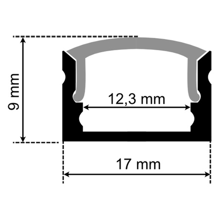 Profil Aluminiowy do LED KM36 Srebrny Natynkowy 2m