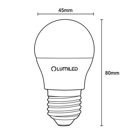 Żarówka LED E27 Kulka P45 5W = 40W 470lm 3000K Ciepła 180° LUMILED