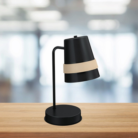 Lampa Stołowa VENEZIA Czarna 1xE27 Biurkowa Nocna Milagro