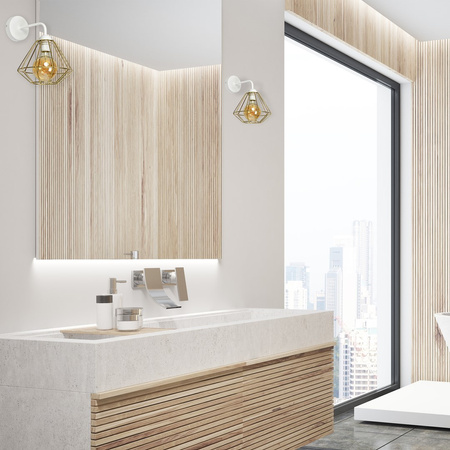 Lampa Ścienna Kinkiet LUPO Biała Złota 1xE27 Milagro