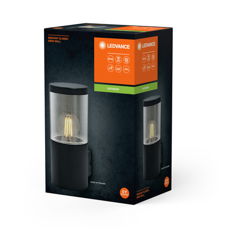 Lampa Ogrodowa Zewnętrzna Kinkiet Elewacyjny LED E27 IP44 IK03 Szary Endura Ledvance