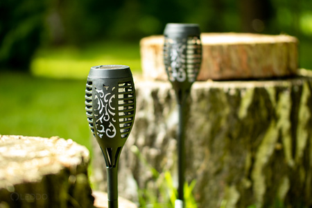 Lampa ogrodowa solarna DUŻA POCHODNIA LED efekt płomienia 1700K