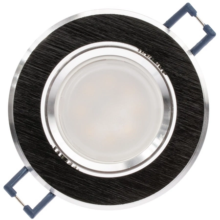 Oprawa HALOGENOWA Podtynkowa Ruchoma Okrągła Czarna Szczotkowana GU10