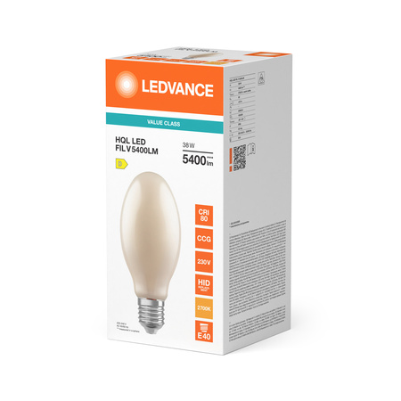 Żarówka LED HQL E40 38W = 125W 5400lm 2700K Ciepła Biała FILAMENT LEDVANCE