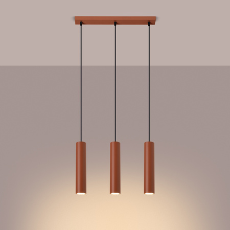 Lampa Wisząca Sufitowa Zwis Tuba Spot 3x GU10 Ochra Czerwona Lagos Ocean Green SL.1491 Sollux
