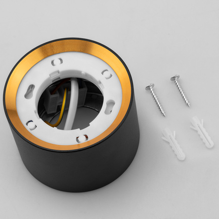 Oprawa HALOGENOWA Natynkowa SUNLA Tuba Gx53 LED Spot Kinkiet Sufitowa Walec Czarno - Złoty LUMILED