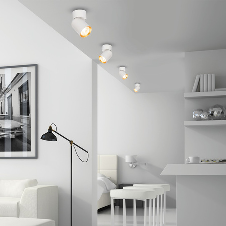 Oprawa Natynkowa Halogenowa Andy 1xGU10 Biała Złoty Spot Milagro