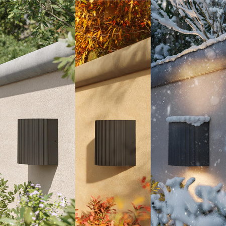 Kinkiet Ogrodowy Lampa Zewnętrzna Elewacyjna LED 4.3W 800lm 2700K Ciepła IP44 Ryflowany Antracyt UltraEfficient Zyra Philips