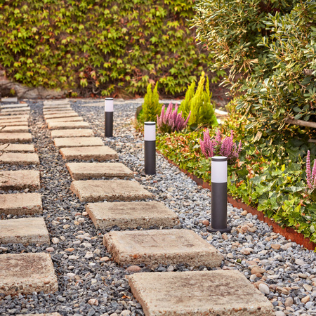 Zestaw 3x Lampa Ogrodowa Zewnętrzna SŁUPEK 25cm LED 6W 600lm 2700K IP44 + Zasilacz Low Voltage 12V Philips