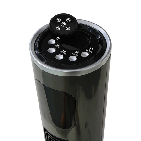 Wentylator Kolumnowy Tuba Cyrkulator Powietrza Wiatrak Stojący Czarny 96,5cm 50W Panel Sterowania LED + Pilot