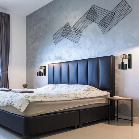 Kinkiet Ścienny Lampa Natynkowa E27 Czarny Elza Masterled