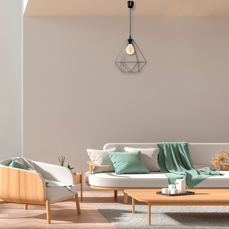 Lampa wisząca BASKET 1xE27 Geometryczny Kształt Loft Czarna Koszyk Diament MLP7214 Metal