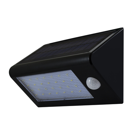 Naświetlacz Solarny LED Reflektor 5.5W 400lm 6400K Zimna 120° Czarna IP44 z Czujnikiem Zmierzchu Sanico Goldlux