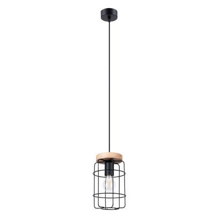Lampa Sufitowa Wisząca Zwis E27 Żyrandol Geometryczna Czarna Brązowa Industrialna Gotto Sollux
