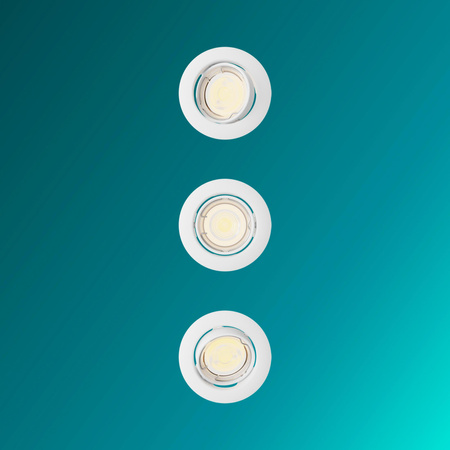 3x Oprawa Podtynkowa Wpuszczana LED GU10 Ruchoma Aluminiowa Okrągła Biała Peridot Philips