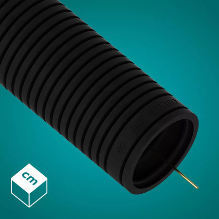 Rura Karbowana RKGS 40mm 750N Peszel z Pilotem do Zabezpieczania Kabli 25m Czarny AKS ZIELONKA