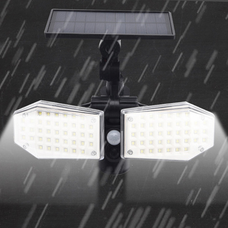 Naświetlacz solarny lampa 78x LED 15W 450lm Zimna czujnik ruchu IP65