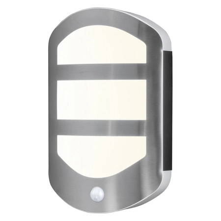 Lampa Ogrodowa Zewnętrzna Kinkiet Elewacyjny LED  12.5W 650lm 3000K IP44 Srebrny Z Czujnikiem Ruchu i Zmierzchu Endura Ledvance