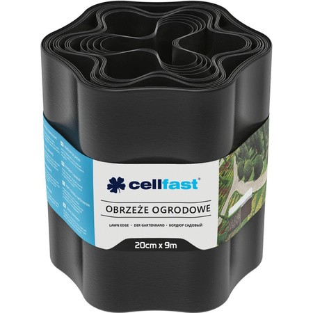 Obrzeże Ogrodowe Trawnikowe Elastyczne Faliste 20cm x 9m Czarne CELLFAST