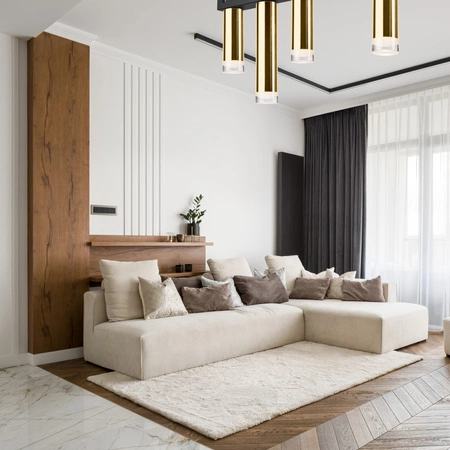 Lampa Sufitowa DIEGO 4xE27 Czarna Złota LM-4.124/A Lamkur