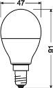 Żarówka LED P47 Kulka E14 4.2W = 25W 250lm 2700K RGBW 200° Ściemnialna Pilot Retrofit Filament Osram