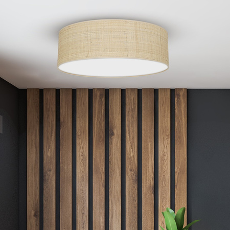 Plafon LED Lampa Sufitowa MARSHALL Biała Rattanowa 3xE27 Okrągła Milagro