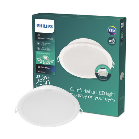 Panel LED Oprawa Podtynkowa Wpuszczana MESON 23.5W 4000K 21.5cm Okrągła Downlight PHILIPS