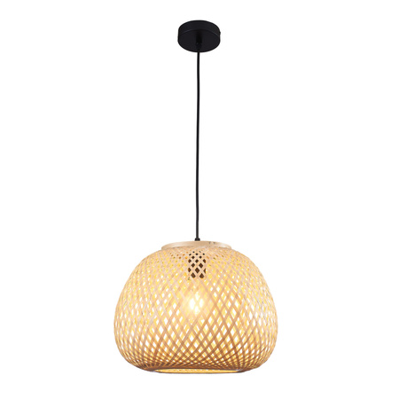 Lampa Sufitowa Wisząca Zwis E27 Beżowy BAMBOO NATURAL Sanico Goldlux