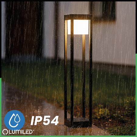 Lampa Ogrodowa Słupek Zewnętrzny Stojący LED 12W 3000K 60cm Czarny QUERCUS LUMILED