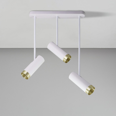 Lampa Sufitowa Reflektor Punktowy 3x GU10 Biała Złota PORTO Sanico Goldlux