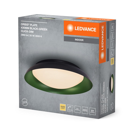 Plafon Lampa LED Oprawa Ozdobna Ściemnialna Czarna Zielona 35W 3000K Ciepła LEDVANCE