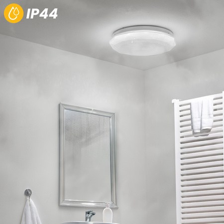 Plafon LED Lampa Sufitowa Natynkowa 18W IP44 Okrągły GLORY 2 Diament 33cm LUMILED