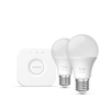 2x Żarówka LED E27 A60 8W = 60W 806lm 2200-6500K CCT + RGB SMART Inteligentna Bluetooth ZigBee White and Color Ambiance + Mostek Bridge Zestaw Startowy Philips HUE Essential
