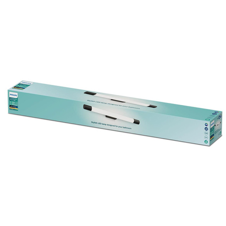 Lampa nad Lustro LED 10W 1500lm 2700K 60cm IP44 Czarna Rover Philips