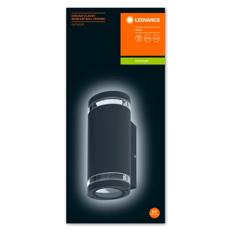 Lampa Ogrodowa Zewnętrzna Kinkiet Elewacyjny LED GU10 IP44 Szary Endura Ledvance