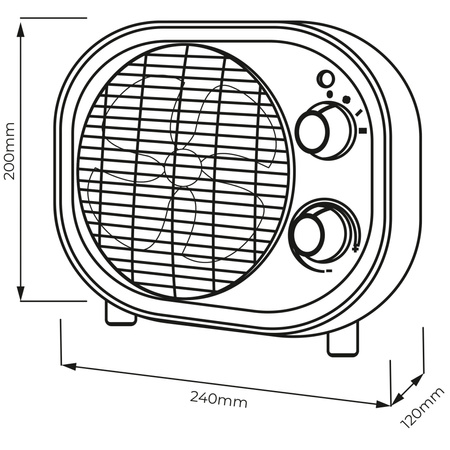 Termowentylator 2000W Kompaktowy Biały Retro Sanico Goldlux