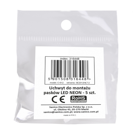 Uchwyt do taśmy LED NEON 5 sztuk