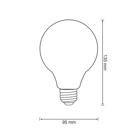 Żarówka LED G95 E27 4W = 18W 320lm 2000K Ciepła 360° Filament GOLDLUX (Polux)