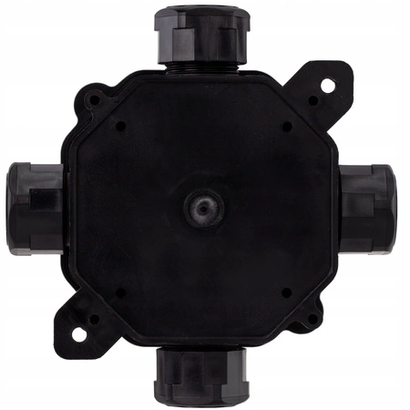 Puszka Instalacyjna Natynkowa Hermetyczna PG16 75x75x33mm Rozgałęźna z Dławikami Czarna PAWBOL