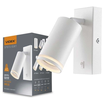 Lampa Ścienna Kinkiet 1x GU10 Biała KENT Videx