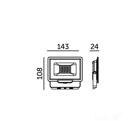 Naświetlacz LED Zewnętrzny Ogrodowy 30W 2550lm 4000K Neutralny 120° IP65 Czarny MH Kobi