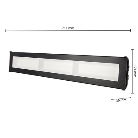 Lampa LED Przemysłowa High Bay Liniowa 150W 16500lm 5000 Zimna 110° Czarny IP65 Masterled