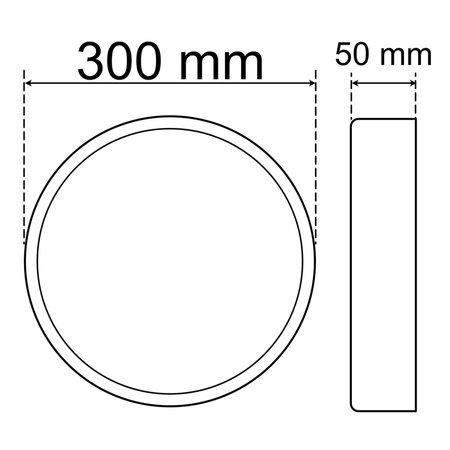 Plafon LED Lampa Sufitowa Natynkowa 24W 4000K CRI>85 HOUSTON Czarna 30cm