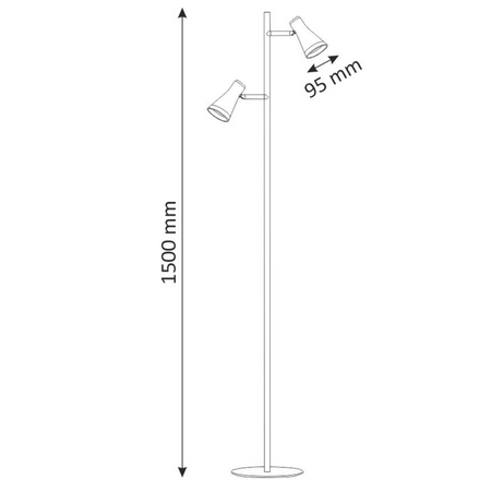 Lampa podłogowa 7W 2x LED BERG czarna 3000K GOLDLUX (Polux)